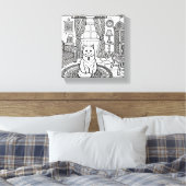 Moedige en gemakkelijke kat #7 canvas afdruk (Insitu (Slaapkamer))