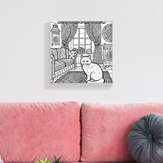 Moedige en gemakkelijke kat #8 canvas afdruk (Insitu (Woonkamer))