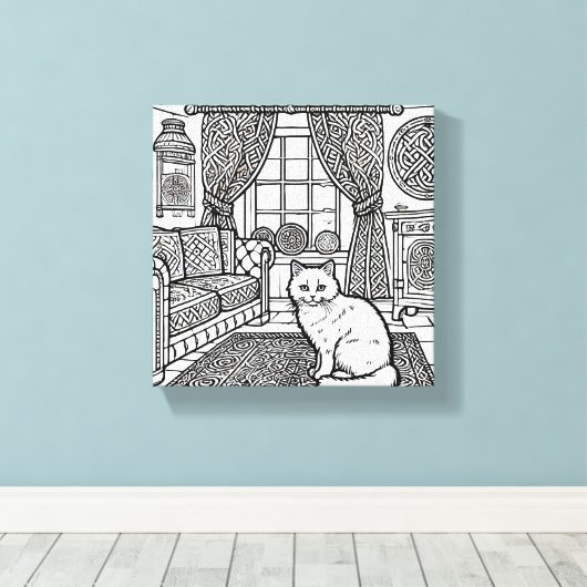 Moedige en gemakkelijke kat #8 canvas afdruk (Insitu (Houten vloer))