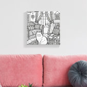 Moedige en gemakkelijke kat #9 canvas afdruk (Insitu (Woonkamer))