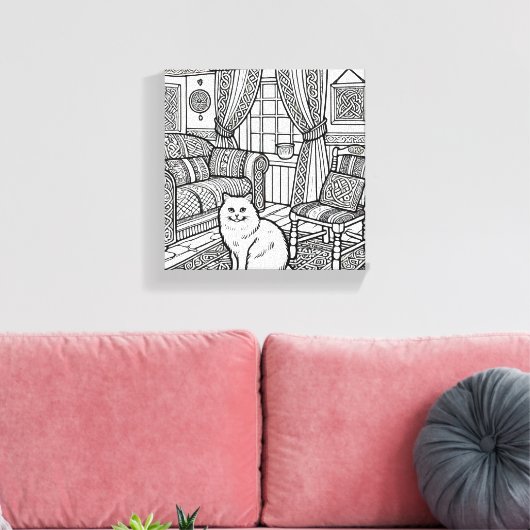 Moedige en gemakkelijke kat #9 canvas afdruk (Insitu (Woonkamer))