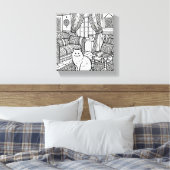 Moedige en gemakkelijke kat #9 canvas afdruk (Insitu (Slaapkamer))