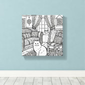Moedige en gemakkelijke kat #9 canvas afdruk (Insitu (Houten vloer))