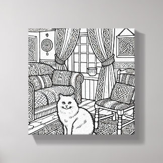 Moedige en gemakkelijke kat #9 canvas afdruk