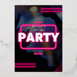 Moedige en heldere verjaardag uitnodiging | Plezie