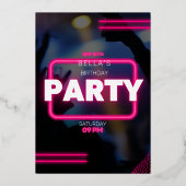 Moedige en heldere verjaardag uitnodiging | Plezie (Voorkant)