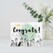 Moedige en leuke felicitatieviering briefkaart (Staand voorkant)