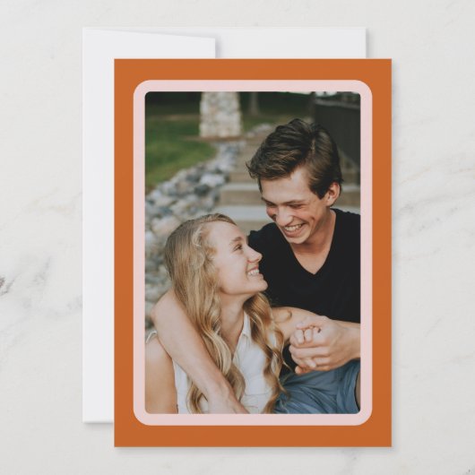 Moedige en moderne bruiloft save the date (Achterkant)