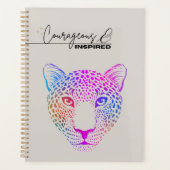 Moedige & Geïnspireerde Regenboog Luipaard Planner (Voorkant)