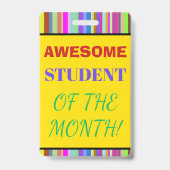 Moedige "Geweldige Student van de Maand!"-Badge Badge (Achterkant)