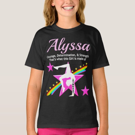 MOEDIGE GYMNAST GEPERSONALISEERD T-SHIRT (Voorkant)