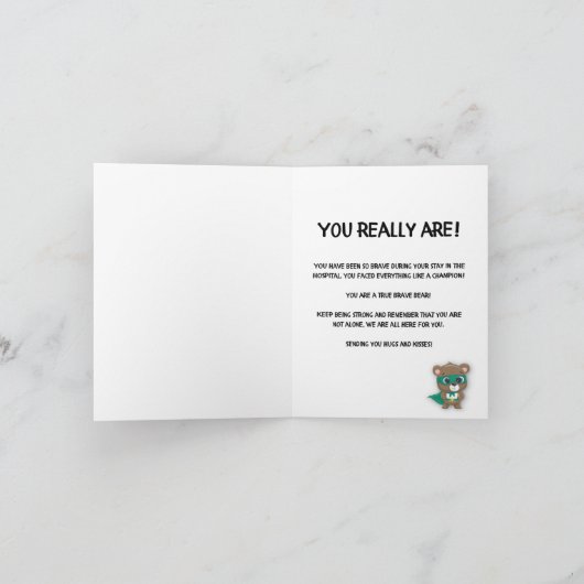 Moedige kaart voor kind in het ziekenhuis (Binnen)