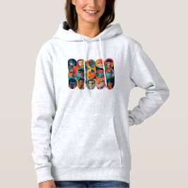 Moedige, kleurrijke gezichten die individualiteit  hoodie