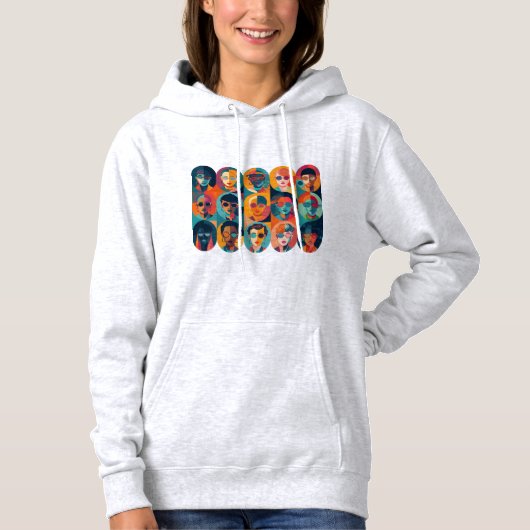 Moedige, kleurrijke gezichten die individualiteit  hoodie (Voorkant)