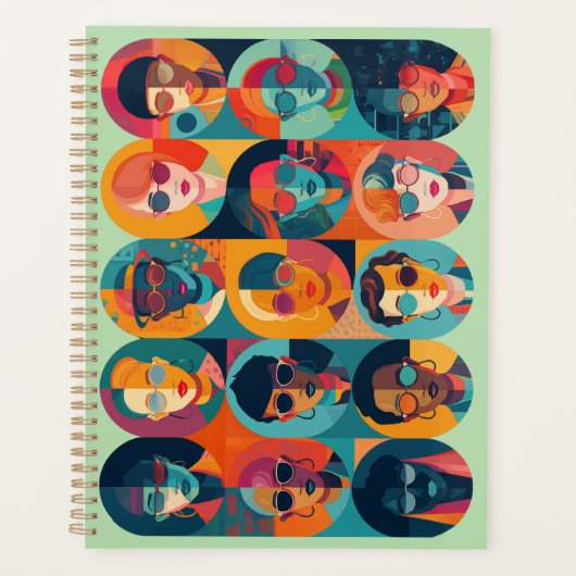 Moedige, kleurrijke gezichten die individualiteit planner (Voorkant)