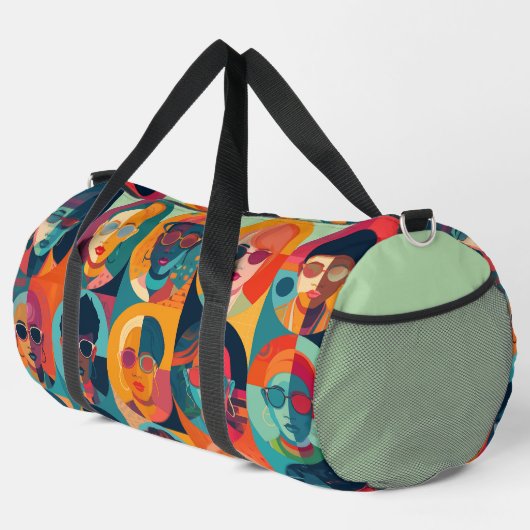 Moedige, kleurrijke gezichten die individualiteit  plunjezak (Rechterhoek)