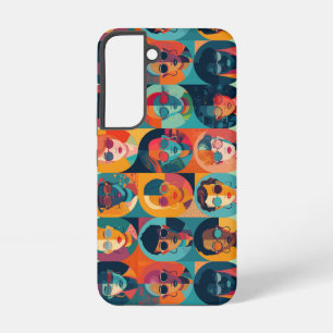 Moedige, kleurrijke gezichten die individualiteit  samsung galaxy hoesje
