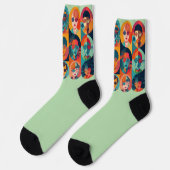 Moedige, kleurrijke gezichten die individualiteit  sokken (Links)