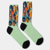 Moedige, kleurrijke gezichten die individualiteit  sokken (Rechts)