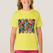 Moedige, kleurrijke gezichten die individualiteit  t-shirt (Voorkant)