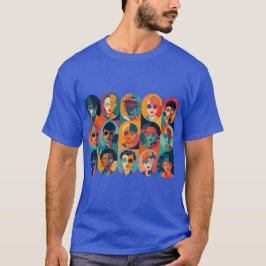 Moedige, kleurrijke gezichten die individualiteit  t-shirt