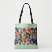 Moedige, kleurrijke gezichten die individualiteit  tote bag (Voorkant)