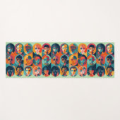 Moedige, kleurrijke gezichten die individualiteit  yogamat (Voorkant (horizontaal))