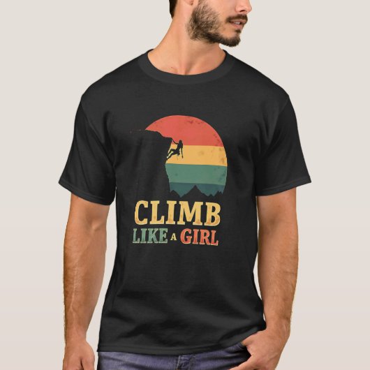 Moedige Klim Als Een Meisje T-shirt (Voorkant)