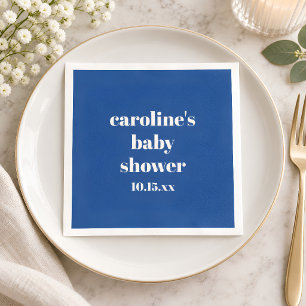 Moedige Kobaltblauwe Moderne Leuke Aangepaste Baby Servet