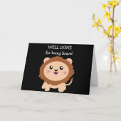 Moedige Leeuw - goed gedaan om moedig te zijn Kaart (Gele Bloem)