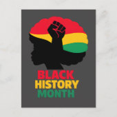 Moedige, levendige pan-Afrikaanse silhouet Afro vr Briefkaart (Voorkant)