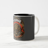 Moedige Lion Print koffie Mok (Voorkant rechts)