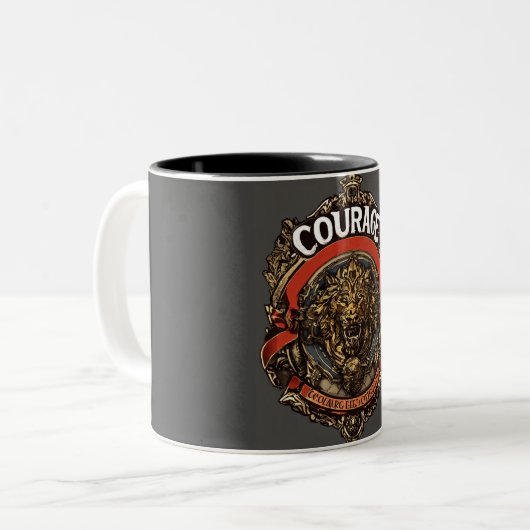 Moedige Lion Print koffie Mok (Voorkant links)