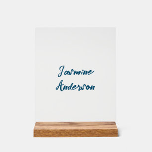 Moedige moderne minimalistische oceaanblauwe kleur acryl bord