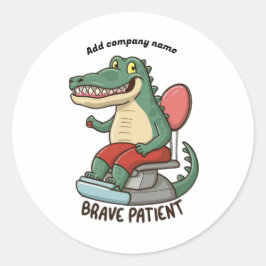 Moedige patiënt Crocodail Tandarts Ronde Sticker