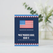 Moedige Patriottische Amerikaanse Vlag Herdenkings Briefkaart (Staand voorkant)