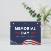 Moedige patriottische herdenkingsdag met vuurwerk briefkaart (Staand voorkant)