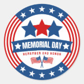 Moedige patriottische herdenkingsdag ronde sticker (Voorkant)