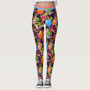 Moedige Pickleball-paddles & Bloemen Leggings