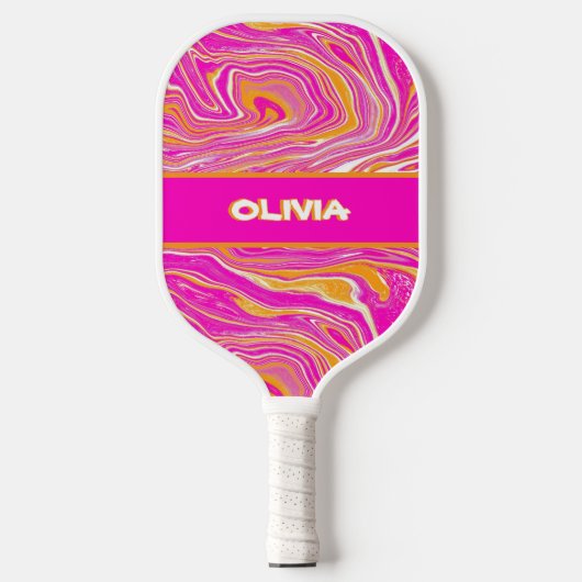 Moedige Retro 70s Zon Pickleball Paddle (Voorkant)