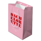 Moedige Roze & Rode Bachelorette-weekend Medium Cadeauzakje (Achterkant Gekanteld)