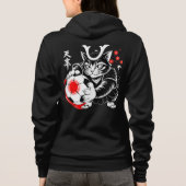 Moedige Samurai Kat Hoodie voor Vrouwen (Achterkant)