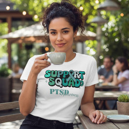 Moedige Teal PTSD Steun Team Tri-Blend Shirt