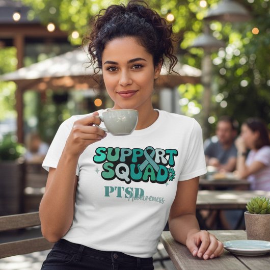Moedige Teal PTSD Steun Team Tri-Blend Shirt