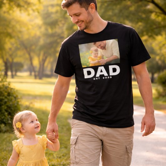 Moedige Vader Opgerichte Foto T-shirt
