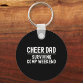 Moedige Vader Overlevende Comp Weekend Cheerleadin Sleutelhanger (Voorkant)