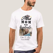 Moedige Varsity Zwart & Wit Trots Moeder Afgestude T-shirt (Voorkant)