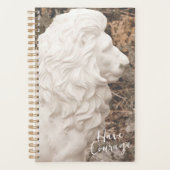 Moedige White Stone Lion Planner (Voorkant)