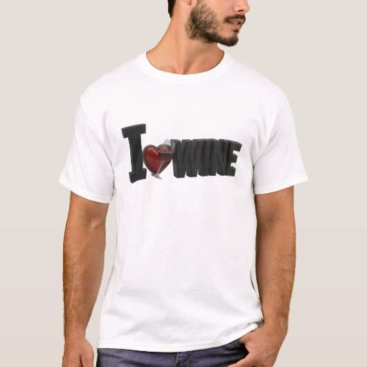 Moedige Zwarte I LOVEW WINE Statement Ontwerp T-shirt (Voorkant)