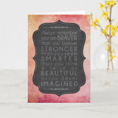 Moediger dan je inspiratie gelooft kaart (Gele Bloem)